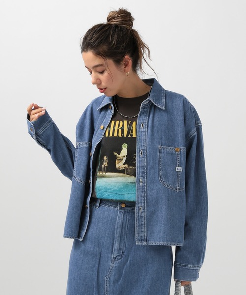 Lee（リー）の「【Lee(リー)】別注デニムショートシャツ（シャツ/ブラウス・レディース・インディゴブルー/サックスブルー・FREE）」の11枚目の写真