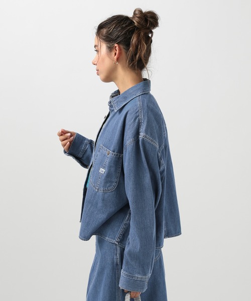Lee（リー）の「【Lee(リー)】別注デニムショートシャツ（シャツ/ブラウス・レディース・インディゴブルー/サックスブルー・FREE）」の12枚目の写真