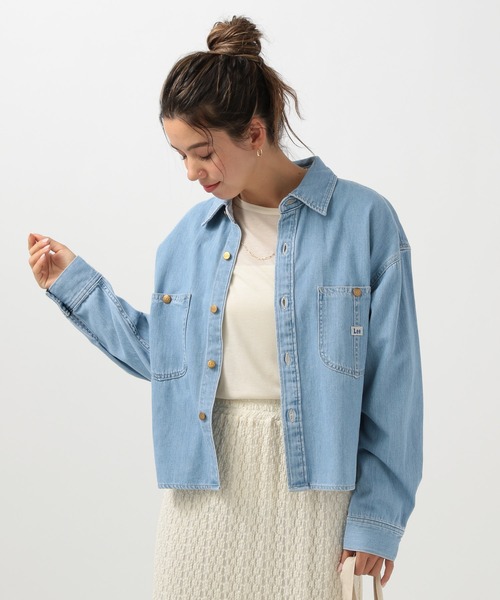 Lee（リー）の「【Lee(リー)】別注デニムショートシャツ（シャツ/ブラウス・レディース・インディゴブルー/サックスブルー・FREE）」の6枚目の写真