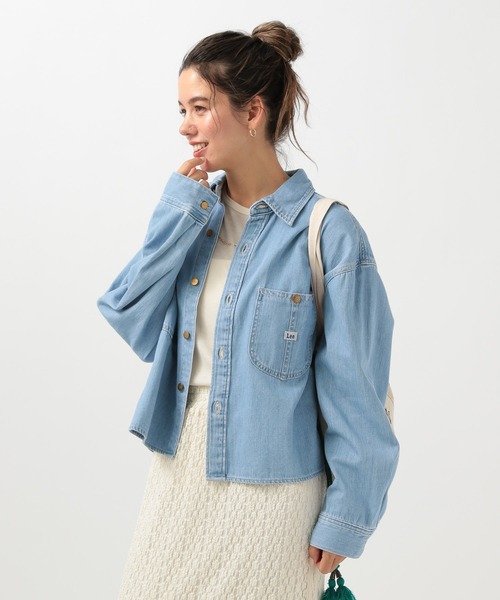 Lee（リー）の「【Lee(リー)】別注デニムショートシャツ（シャツ/ブラウス・レディース・インディゴブルー/サックスブルー・FREE）」の5枚目の写真