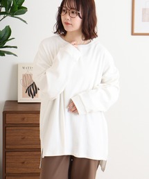 やわらかヘビーコットンクルーネックロングTシャツ