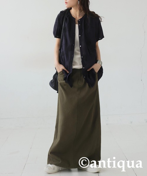 antiqua(アンティカ)の「ドット 刺繍 インド綿 シャツ(シャツ/ブラウス・レディース・ブラック/ホワイト・ONESIZE)」の9枚目の写真