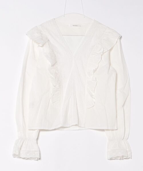 &soiree(アンドソワレ)の「【 &soiree】レースフリルトップス(Tシャツ/カットソー・レディース・ホワイト・FREE)」の1枚目の写真