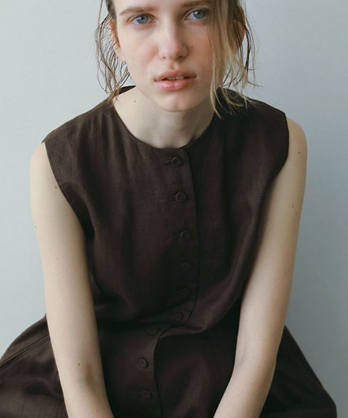 セール】【ZOZO限定カラー】リネンカーブシルエットベスト（ベスト