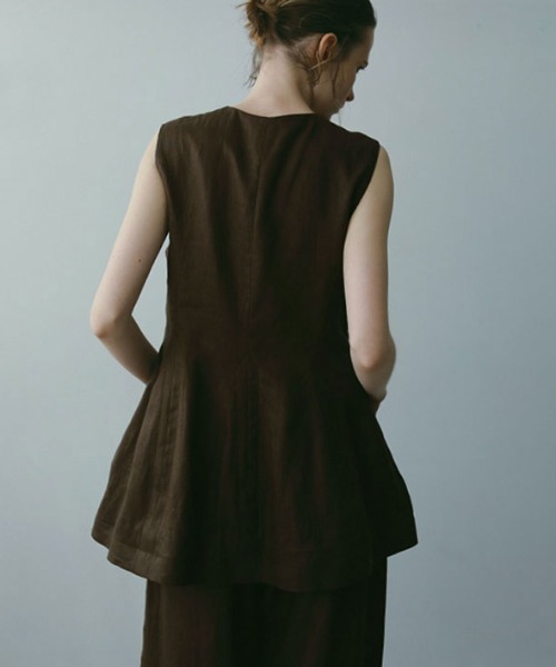 セール】【ZOZO限定カラー】リネンカーブシルエットベスト（ベスト
