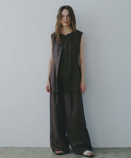 セール】【ZOZO限定カラー】リネンカーブシルエットベスト（ベスト