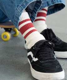 decka Quality socks（デカクオリティソックス）の「decka 80's Skater Socks デカ スケーターソックス ショート リブ ラインソックス メンズ レディース（ソックス/靴下）」