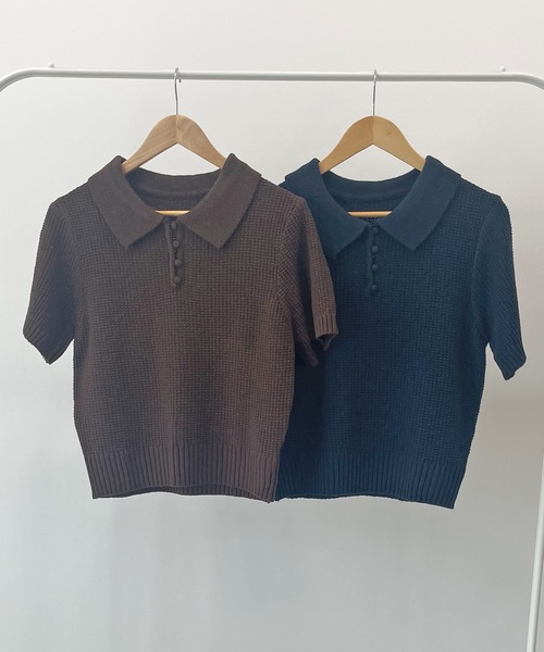 新色追加】半袖ニットポロシャツ（ニット/セーター）｜ABYS（アビス