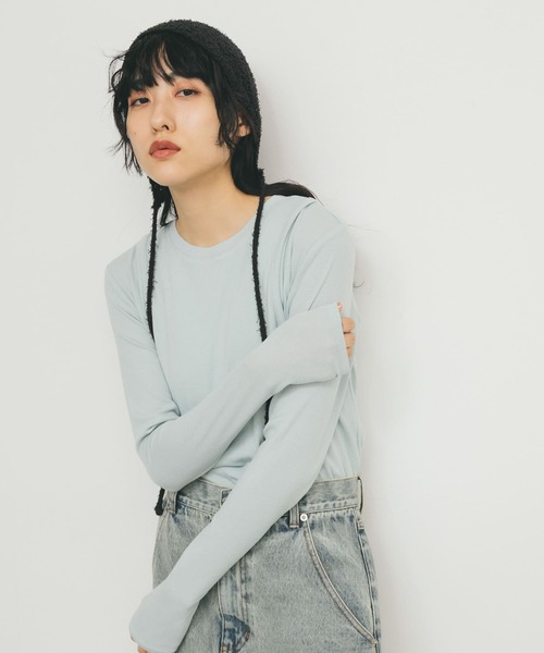 KBF（ケイビーエフ）の「レイヤードライクロンTEE（Tシャツ/カットソー・レディース・ライトブルー/オフホワイト/グリーン系その他・ONE）」の3枚目の写真