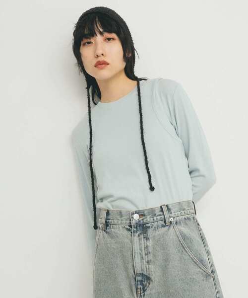 KBF（ケイビーエフ）の「レイヤードライクロンTEE（Tシャツ/カットソー・レディース・ライトブルー/オフホワイト/グリーン系その他・ONE）」の18枚目の写真