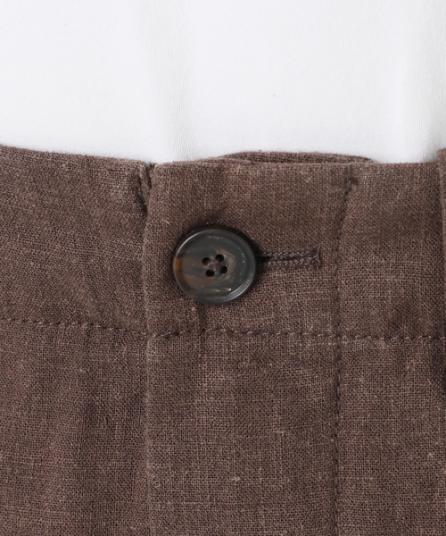 Spick and Span ハイブリッドラミー1タックパンツ ブラウン 34 Spick & Span（スピックアンドスパン）の「ハイブリッドラミー1