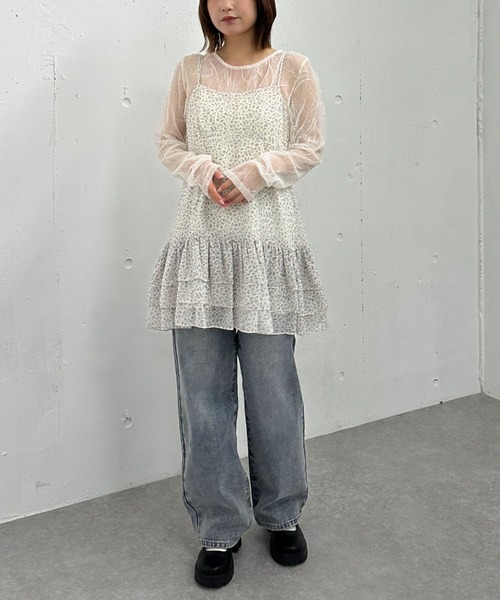 archives（アルシーヴ）の「フリルティアードミニキャミワンピース（ワンピース・レディース・アイボリー/ブラック/オフホワイト・MEDIUM）」の17枚目の写真