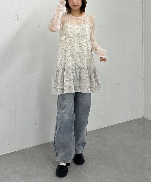 archives（アルシーヴ）の「フリルティアードミニキャミワンピース（ワンピース・レディース・アイボリー/ブラック/オフホワイト・MEDIUM）」の16枚目の写真