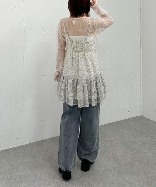 archives（アルシーヴ）の「フリルティアードミニキャミワンピース（ワンピース・レディース・アイボリー/ブラック/オフホワイト・MEDIUM）」の12枚目の写真