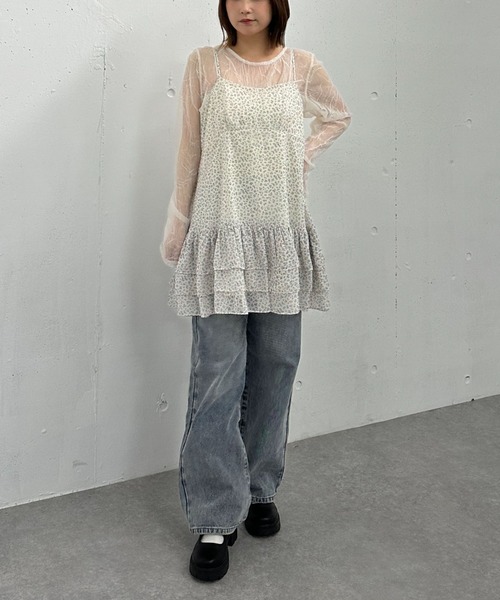 archives（アルシーヴ）の「フリルティアードミニキャミワンピース（ワンピース・レディース・アイボリー/ブラック/オフホワイト・MEDIUM）」の18枚目の写真