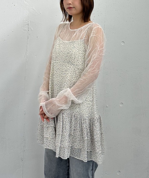 archives（アルシーヴ）の「フリルティアードミニキャミワンピース（ワンピース・レディース・アイボリー/ブラック/オフホワイト・MEDIUM）」の21枚目の写真