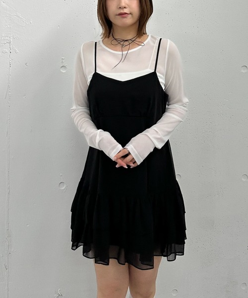 archives（アルシーヴ）の「フリルティアードミニキャミワンピース（ワンピース・レディース・アイボリー/ブラック/オフホワイト・MEDIUM）」の11枚目の写真