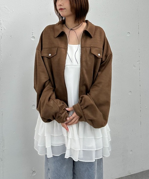 archives（アルシーヴ）の「フリルティアードミニキャミワンピース（ワンピース・レディース・アイボリー/ブラック/オフホワイト・MEDIUM）」の7枚目の写真