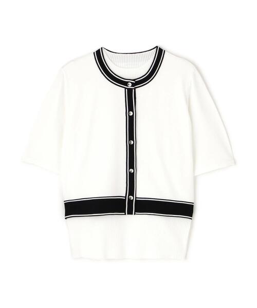 NATURAL BEAUTY BASIC(ナチュラルビューティーベーシック)の「◇ボトルネックバイカラーアンサンブル(カーディガン/ボレロ・レディース・ベージュ系その他/ブルー系その他6/ホワイト系その他・FREE)」の5枚目の写真