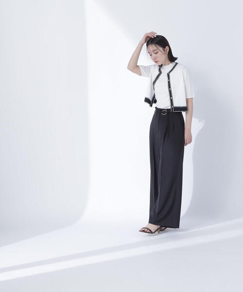 NATURAL BEAUTY BASIC(ナチュラルビューティーベーシック)の「◇ボトルネックバイカラーアンサンブル(カーディガン/ボレロ・レディース・ベージュ系その他/ブルー系その他6/ホワイト系その他・FREE)」の6枚目の写真