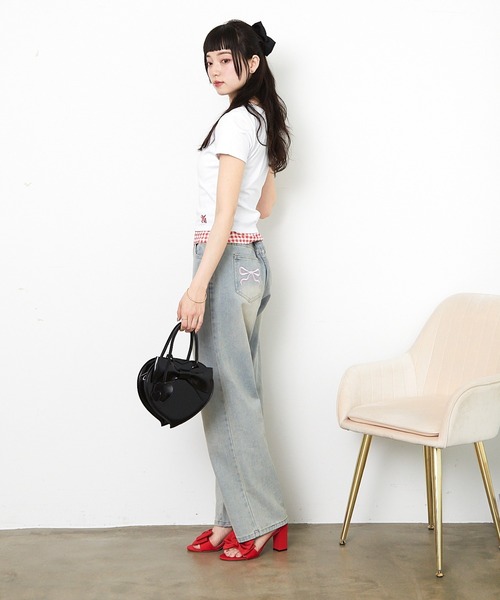 paravion（パラビオン）の「ハート型リボンバッグ（ハンドバッグ・レディース・ブラック/ホワイト・FREE）」の11枚目の写真