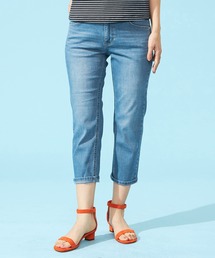 レディースのデニムパンツ（クロップド・半端丈）ファッション