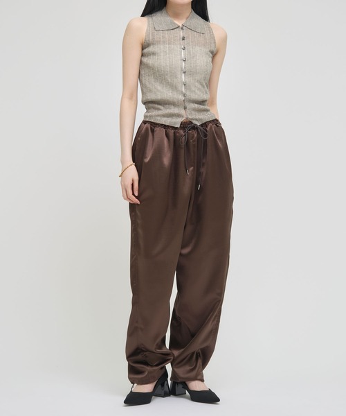 louren(ローレン )の「《ZOZOTOWN限定》【Louren/ローレン】shantung easy pants/サテンイージーパンツ(その他パンツ・レディース・ブラウン/ブラック・M/S)」の3枚目の写真