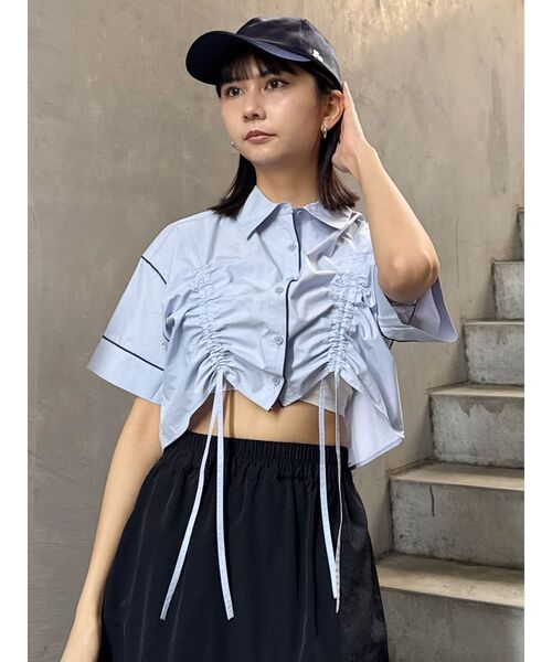 MURUA（ムルーア）の「バイカラーシャーリングシャツ（シャツ/ブラウス・レディース・ホワイト/ブラック/ブルー/ベージュ・FREE）」の17枚目の写真