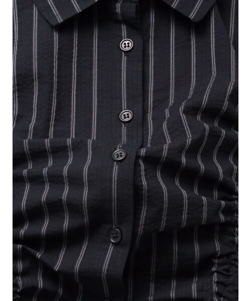 MURUA（ムルーア）の「バイカラーシャーリングシャツ（シャツ/ブラウス・レディース・ホワイト/ブラック/ブルー/ベージュ・FREE）」の5枚目の写真