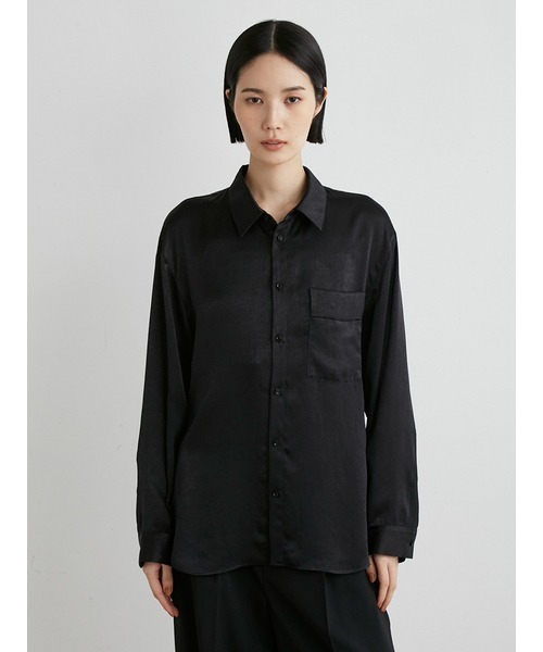 MIESROHE（ミースロエ）の「BACKｼｱｰｻﾃﾝｼｬﾂ（シャツ/ブラウス・レディース・ブラック/ホワイト/ライトブルー・FREE）」の3枚目の写真