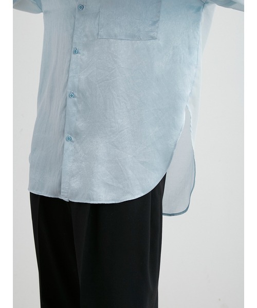 MIESROHE（ミースロエ）の「BACKｼｱｰｻﾃﾝｼｬﾂ（シャツ/ブラウス・レディース・ブラック/ホワイト/ライトブルー・FREE）」の4枚目の写真