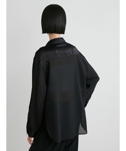 MIESROHE（ミースロエ）の「BACKｼｱｰｻﾃﾝｼｬﾂ（シャツ/ブラウス・レディース・ブラック/ホワイト/ライトブルー・FREE）」の8枚目の写真