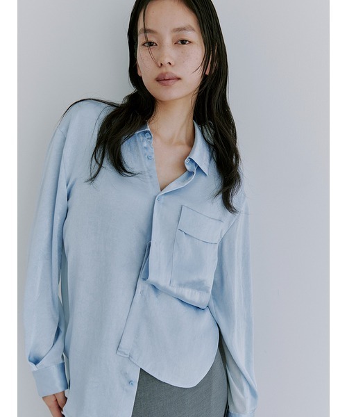 MIESROHE（ミースロエ）の「BACKｼｱｰｻﾃﾝｼｬﾂ（シャツ/ブラウス・レディース・ブラック/ホワイト/ライトブルー・FREE）」の9枚目の写真