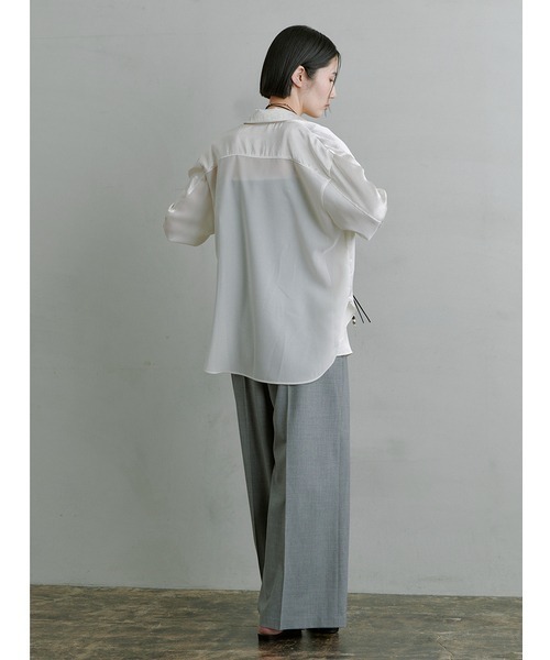 MIESROHE（ミースロエ）の「BACKｼｱｰｻﾃﾝｼｬﾂ（シャツ/ブラウス・レディース・ブラック/ホワイト/ライトブルー・FREE）」の10枚目の写真