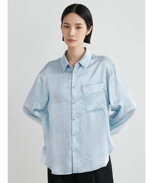 MIESROHE（ミースロエ）の「BACKｼｱｰｻﾃﾝｼｬﾂ（シャツ/ブラウス・レディース・ブラック/ホワイト/ライトブルー・FREE）」の16枚目の写真