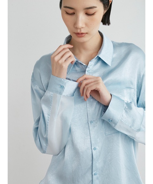 MIESROHE（ミースロエ）の「BACKｼｱｰｻﾃﾝｼｬﾂ（シャツ/ブラウス・レディース・ブラック/ホワイト/ライトブルー・FREE）」の20枚目の写真