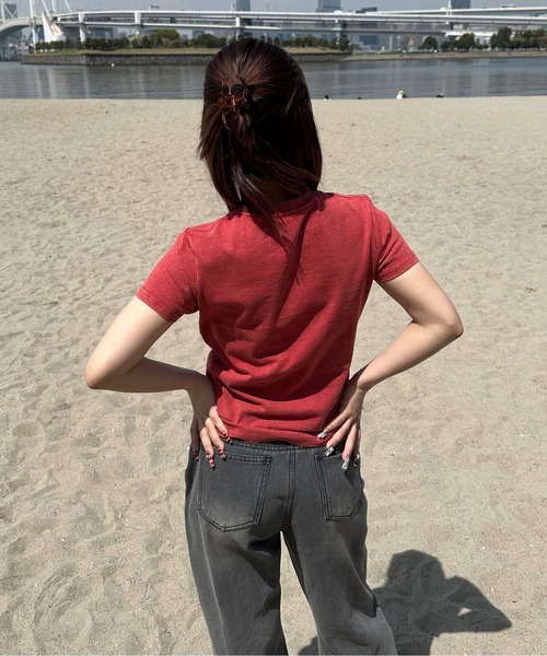 sedacle girl（セダクルガール）の「スカルプリント加工T（Tシャツ/カットソー・レディース・ボルドー/ブラック・SMALL/MEDIUM）」の16枚目の写真