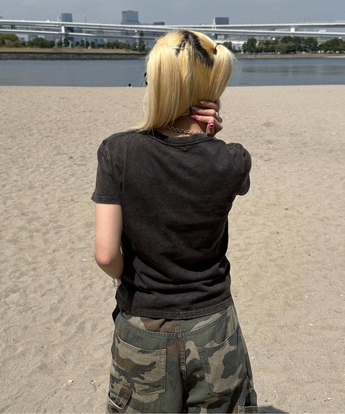 sedacle girl（セダクルガール）の「スカルプリント加工T（Tシャツ/カットソー・レディース・ボルドー/ブラック・SMALL/MEDIUM）」の7枚目の写真