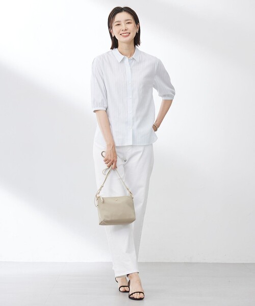 J.PRESS Ladies(J.プレス レディス)の「【洗える】BEZ 空羽ストライプ シャツ ブラウス(シャツ/ブラウス・レディース・ネイビー系1/ピーコックグリーン系1/ホワイト系1/ピンク系1・XS)」の12枚目の写真