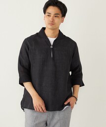 アスペジ／カプリシャツ／リネン／ブラック／M カプリシャツ」に該当するメンズのシャツ/ブラウスファッション