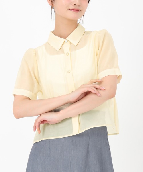 セール】2025春夏新作 シアー半袖シャツ（シャツ/ブラウス