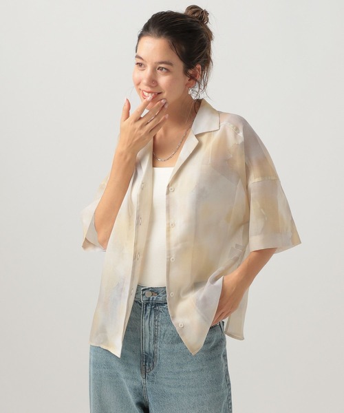 BAYFLOW（ベイフロー）の「ニュアンスパターン半袖シャツ（シャツ/ブラウス・レディース・グレー/イエロー/ピンク・FREE）」の7枚目の写真