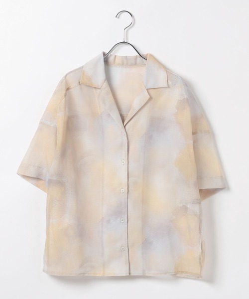 BAYFLOW（ベイフロー）の「ニュアンスパターン半袖シャツ（シャツ/ブラウス・レディース・グレー/イエロー/ピンク・FREE）」の8枚目の写真