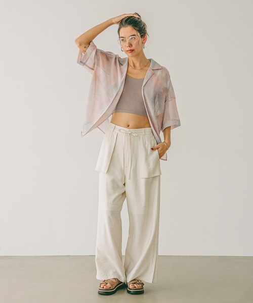 BAYFLOW（ベイフロー）の「ニュアンスパターン半袖シャツ（シャツ/ブラウス・レディース・グレー/イエロー/ピンク・FREE）」の17枚目の写真