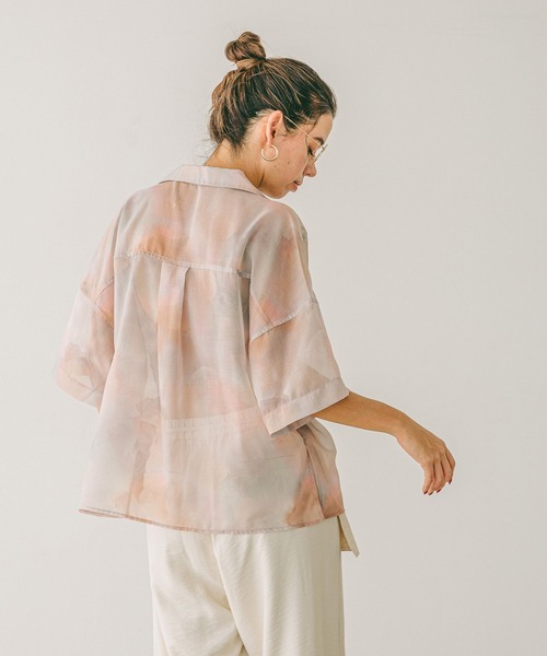 BAYFLOW（ベイフロー）の「ニュアンスパターン半袖シャツ（シャツ/ブラウス・レディース・グレー/イエロー/ピンク・FREE）」の22枚目の写真