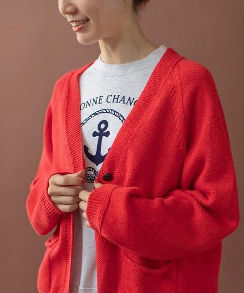 セール】シルクコットン ホールガーメントVネックカーディガン