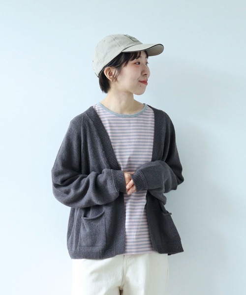 セール】シルクコットン ホールガーメントVネックカーディガン