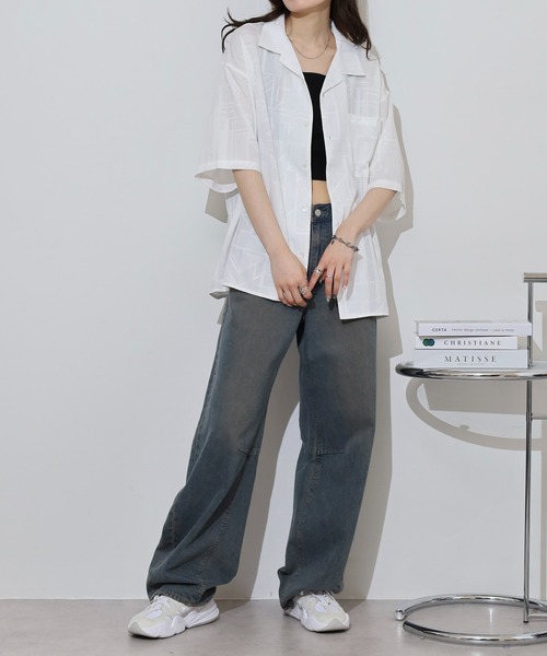 many men many mind(メニーメンメニーマインド)の「MANYMENMANYMINDS ジャガード開襟シャツ(シャツ/ブラウス・メンズ・ベージュ/ホワイト/ブラック・M/L)」の7枚目の写真
