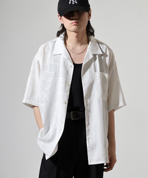 many men many mind(メニーメンメニーマインド)の「MANYMENMANYMINDS ジャガード開襟シャツ(シャツ/ブラウス・メンズ・ベージュ/ホワイト/ブラック・M/L)」の16枚目の写真