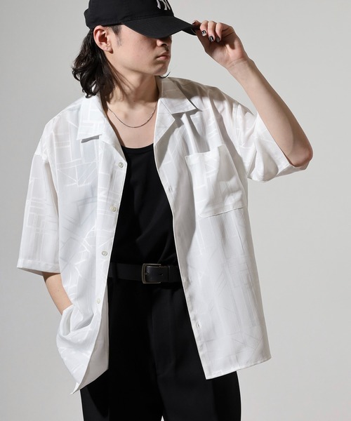 many men many mind(メニーメンメニーマインド)の「MANYMENMANYMINDS ジャガード開襟シャツ(シャツ/ブラウス・メンズ・ベージュ/ホワイト/ブラック・M/L)」の17枚目の写真